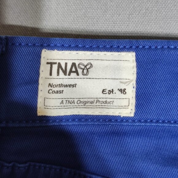 NWT TNA twill pants women's size 10 blue colour Mid-rise Skinny fit Stretchy - Picture 5 of 14